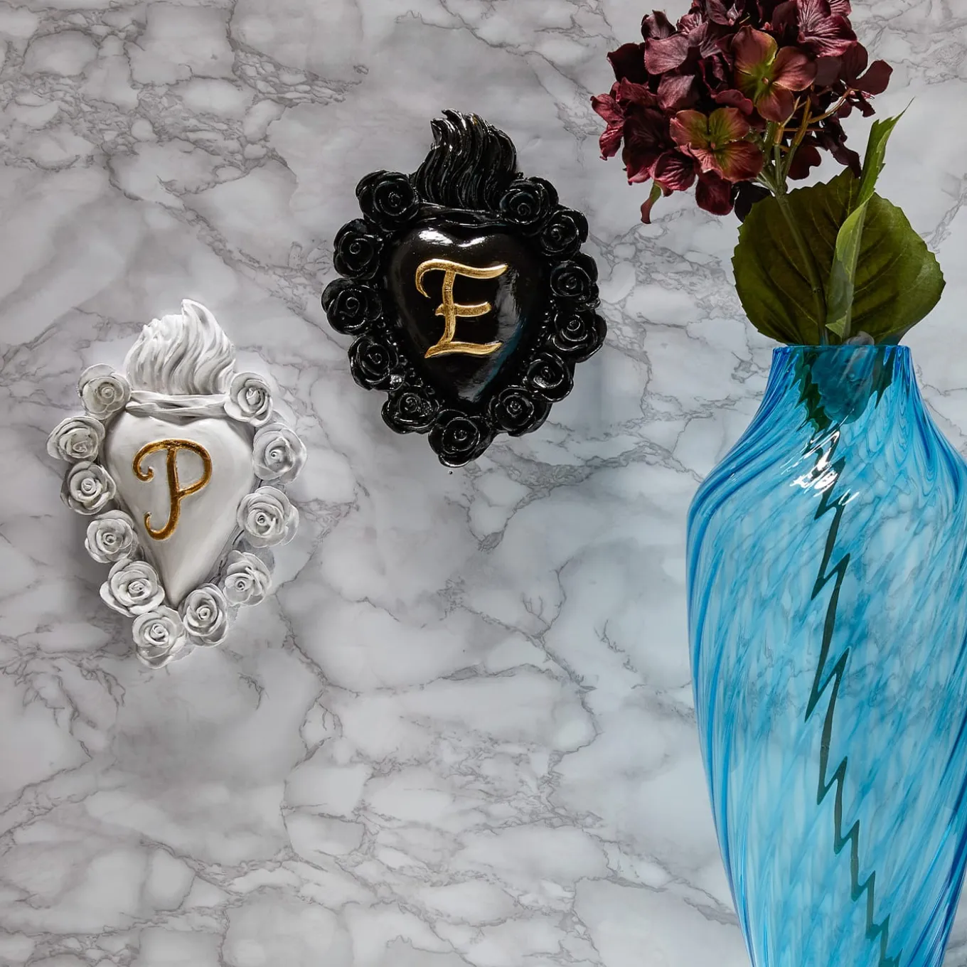 MISS WITH INITIAL WHITE CERAMIC HEART