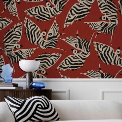 Misteriosa Zebrata Red Wallpaper by Leonardo Dini