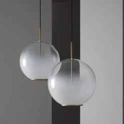 Misty Global Brass Blown Glass Led Pendant Light