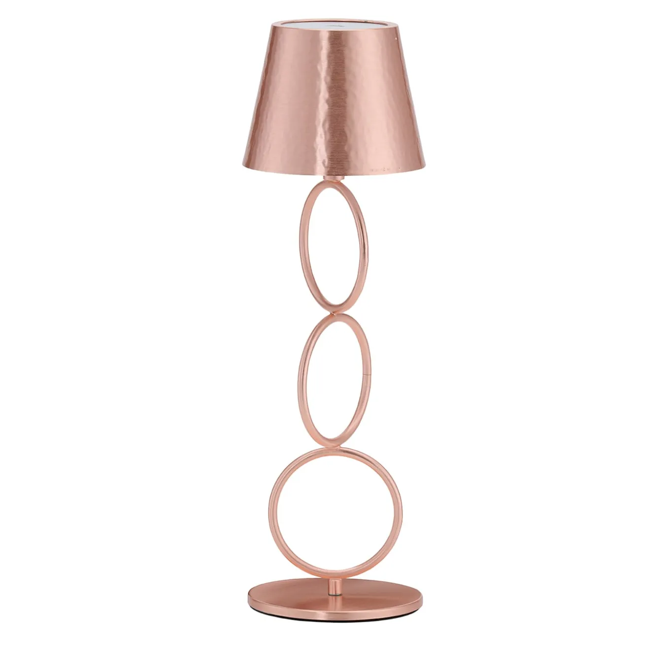 Mizar Rings Copper & Brass Wireless Table Lamp by I. Harari