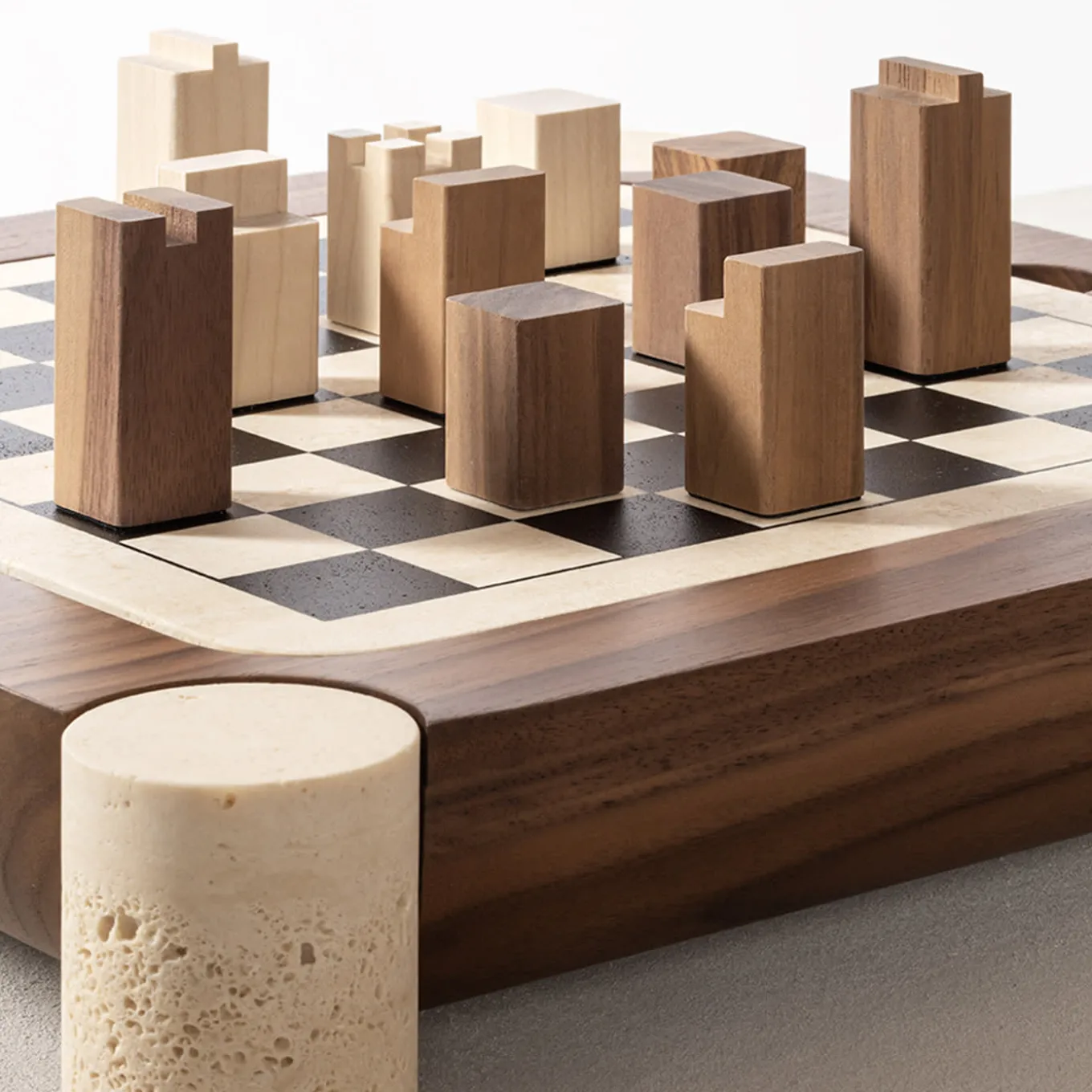 Mocambo Chess Draughts Game Set Design by Simone Fanciullacci