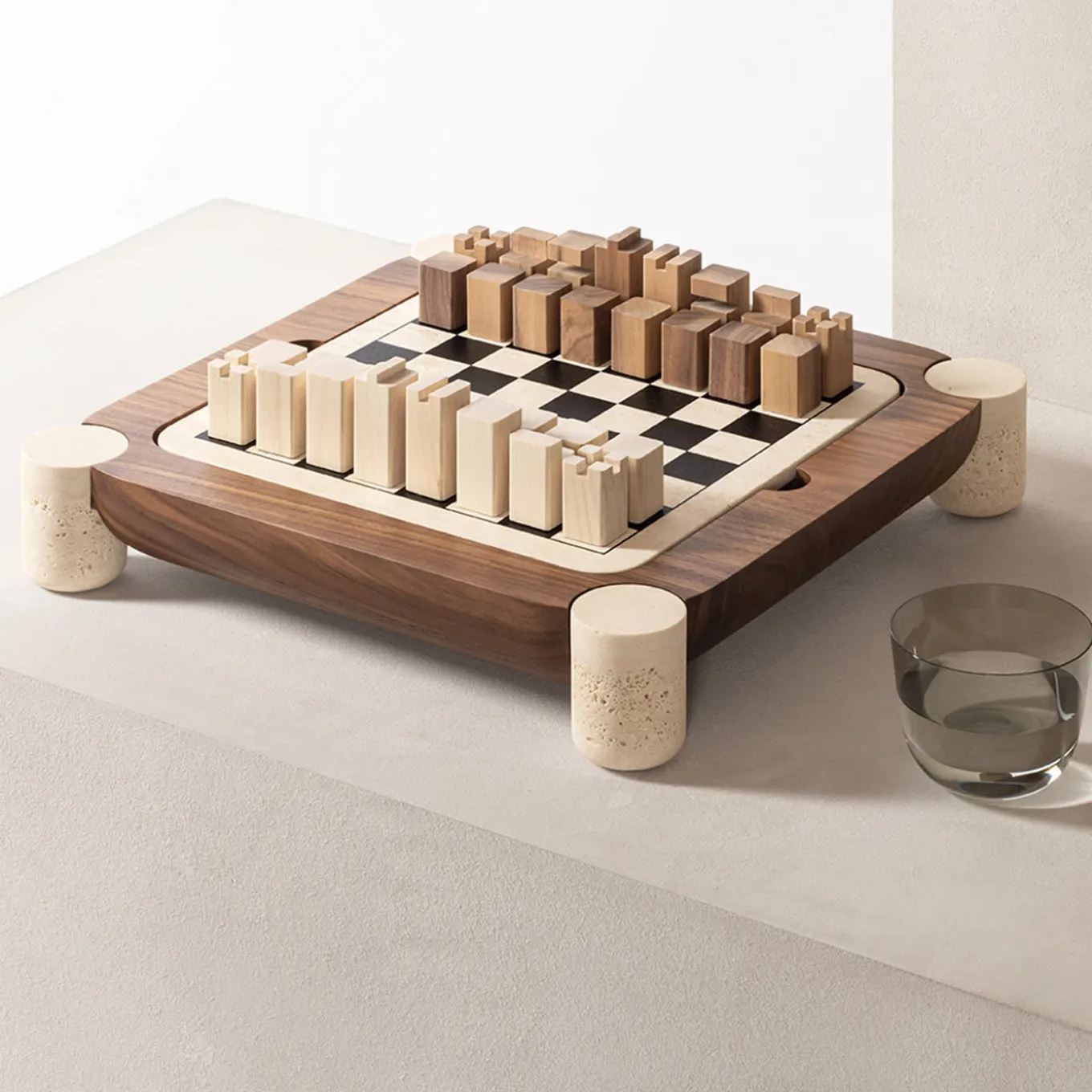 Mocambo Chess Draughts Game Set Design by Simone Fanciullacci