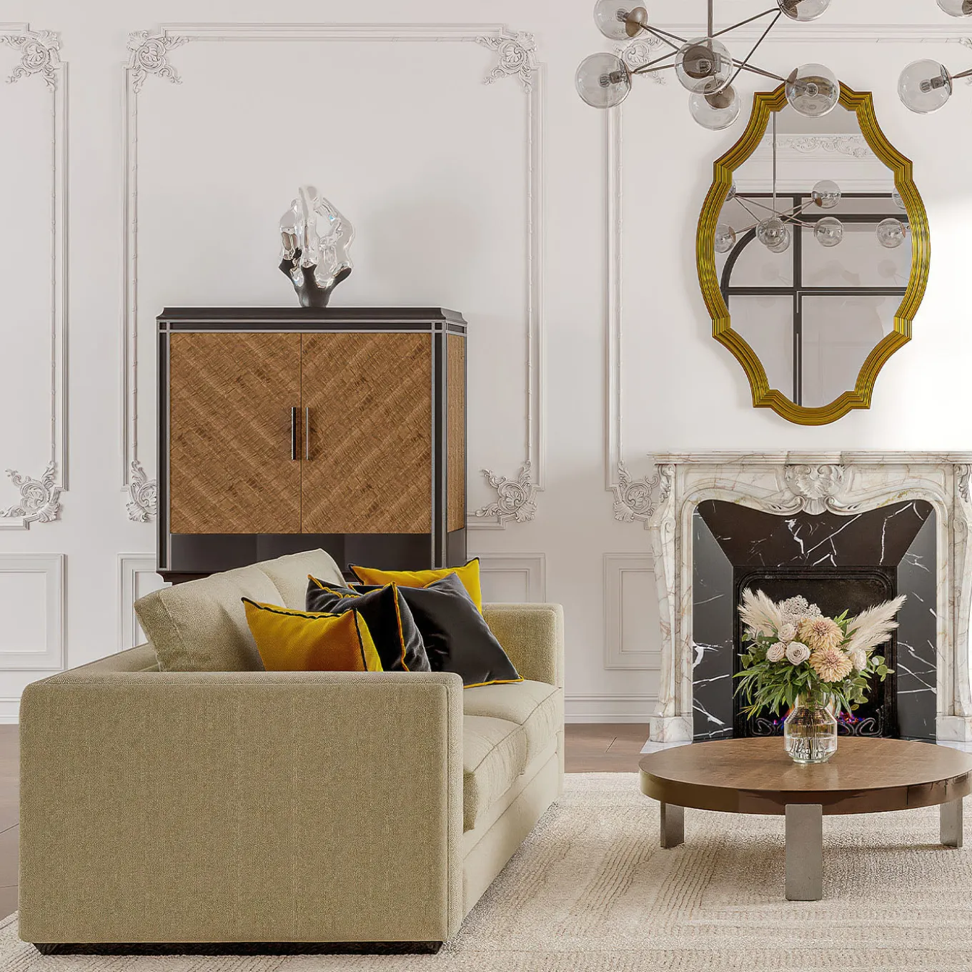 Mocha Eucalyptus Wood Bar Cabinet from Studio Privé Collection