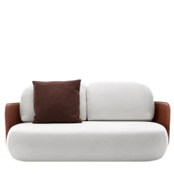 Mochi Saddle Leather & White Fabric Outdoor Sofa by Studiopepe