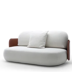 Mochi Saddle Leather & White Fabric Outdoor Sofa by Studiopepe