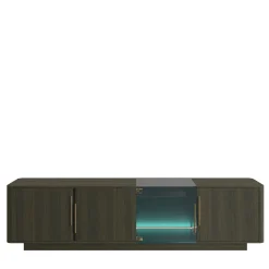 Modern Four-Door Bar Cabinet with LED Lighting