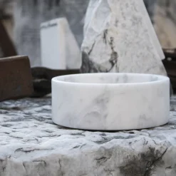 Modern White Carrara Marble Bowl