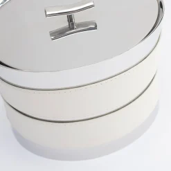 Modigliani Insulated Luna White Ice Bucket with Ice Tongs