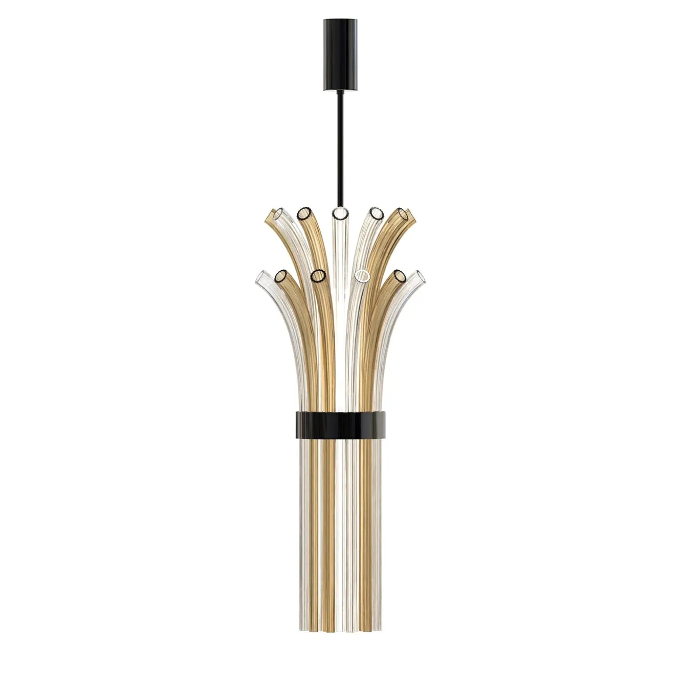 Modigliani 4-light Fumè and Crystal Clear Murano Glass Lamp