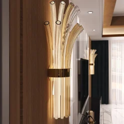 Modigliani 2-light Fumè and Crystal Clear Murano Glass Applique