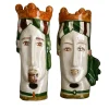 Modigliani Set of 2 Modern Polychrome Moor's Heads