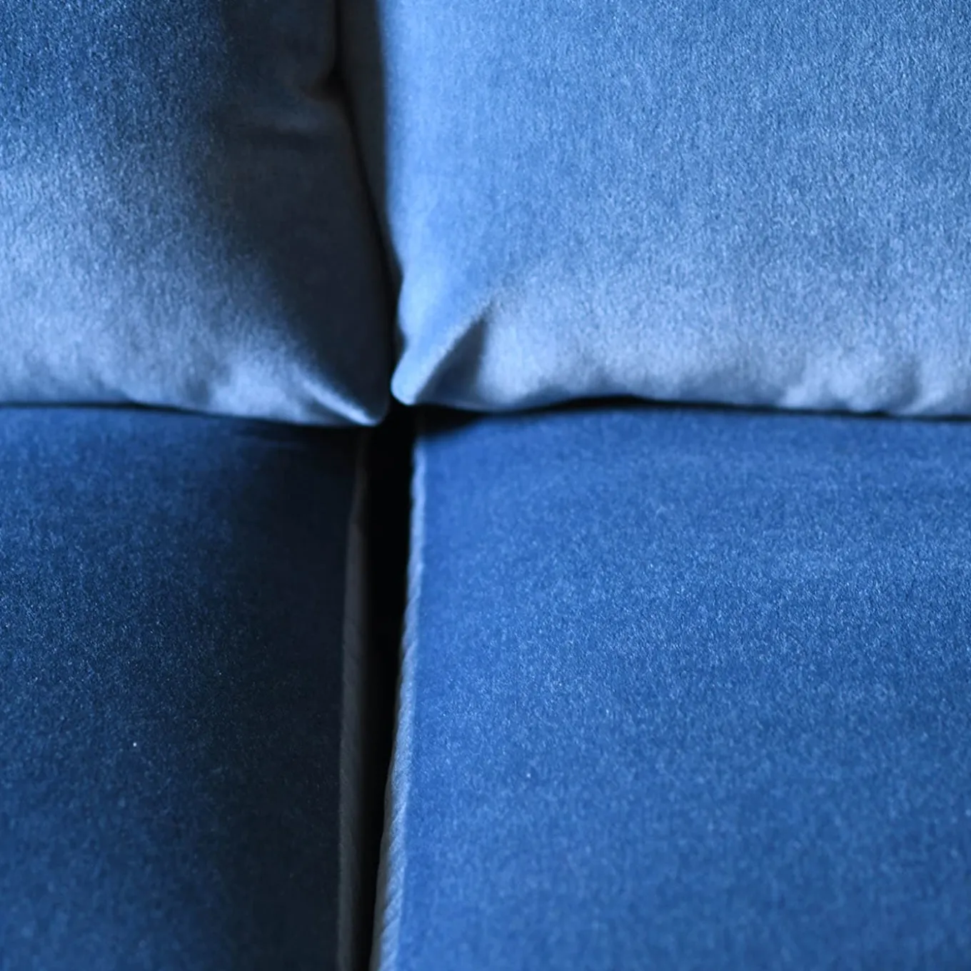 4-Module Blue Velvet Sofa