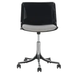 Modus Black Caster Chair with Beige Seat Cushion by Centro Progetti Tecno