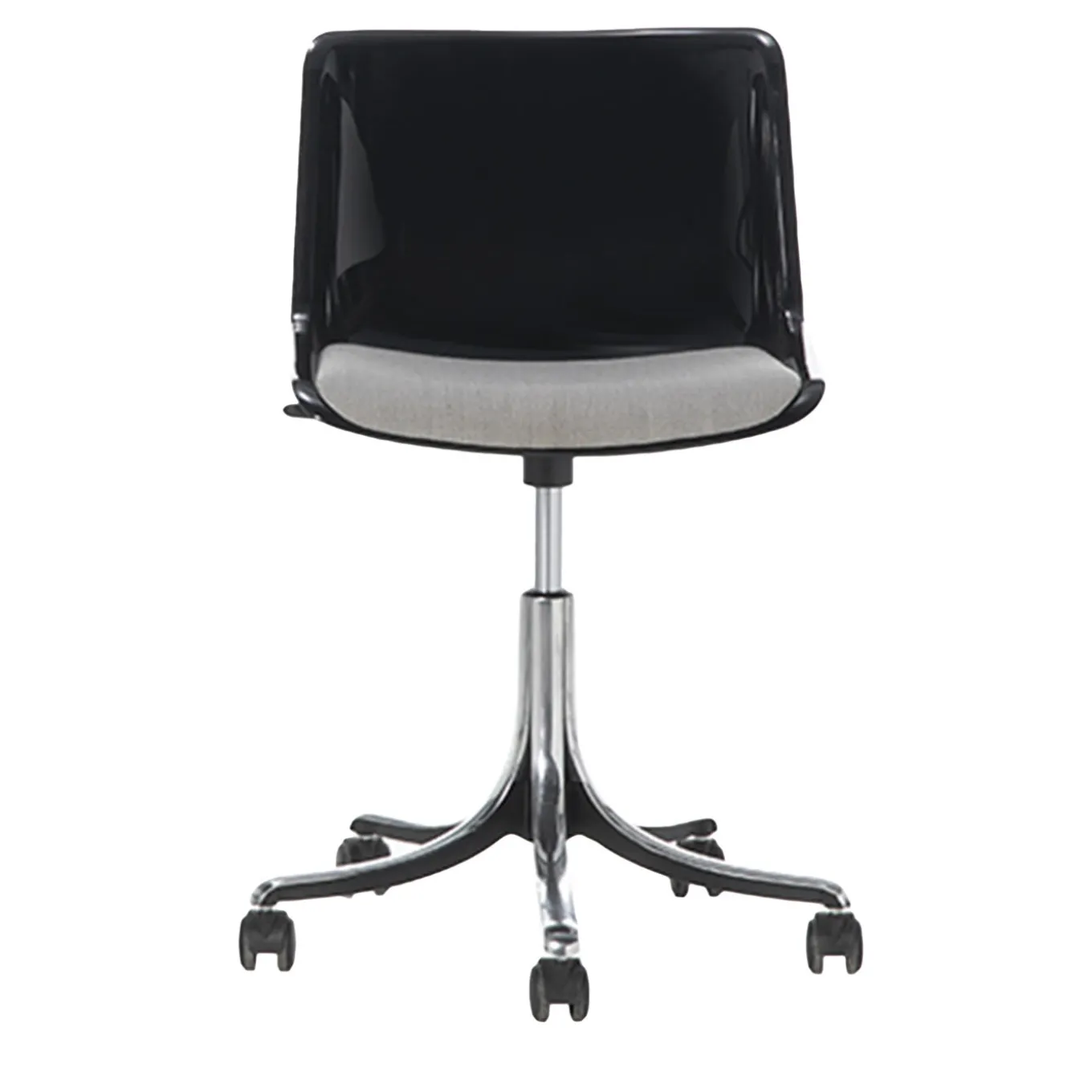 Modus Black Caster Chair with Beige Seat Cushion by Centro Progetti Tecno