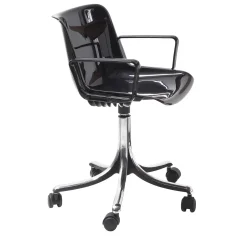 Modus Black Caster Chair with Armrests by Centro Progetti Tecno