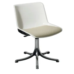 Modus White Chair with Gray Seat Cushion by Centro Progetti Tecno