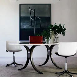 Modus White Chair with Gray Seat Cushion by Centro Progetti Tecno