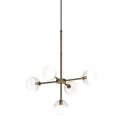 Molecola Antique Brass 5-Lights Chandelier