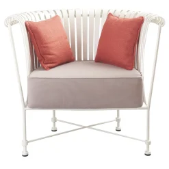 Molle Armchair White in Stainless Steel