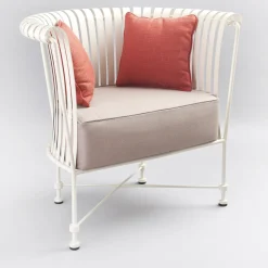 Molle Armchair White in Stainless Steel