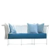 Molle Light Blue Fabric & White Steel Outdoor Sofa