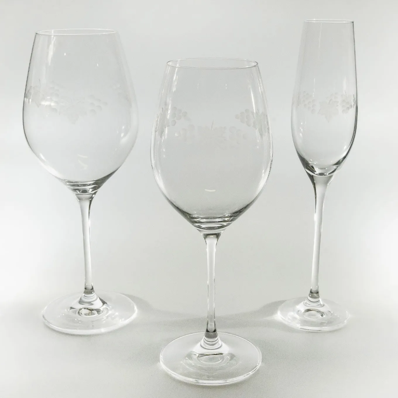 Monaco Set of 6 Etched Transparent Flutes #1