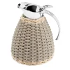 Monceau Beige Leather & Rattan Thermal Carafe
