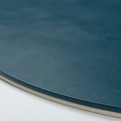 Mondrian Amalfi Blue and Luna White Round Placemat