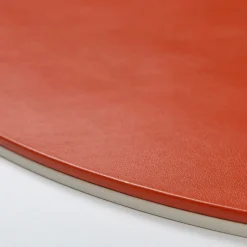 Mondrian Spritz Orange and Luna White Oval Placemat