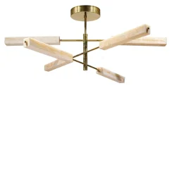 Monolite 6-Light Onyx & Brass Chandelier