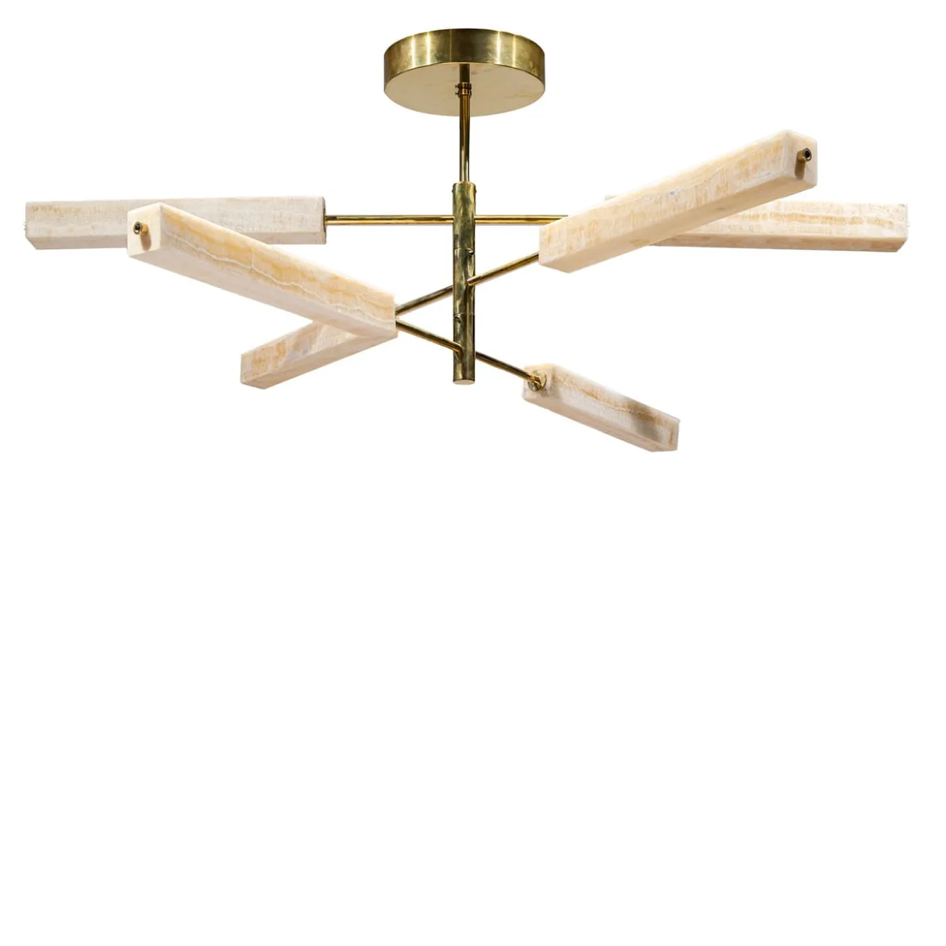 Monolite 6-Light Onyx & Brass Chandelier