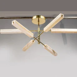Monolite 6-Light Onyx & Brass Chandelier