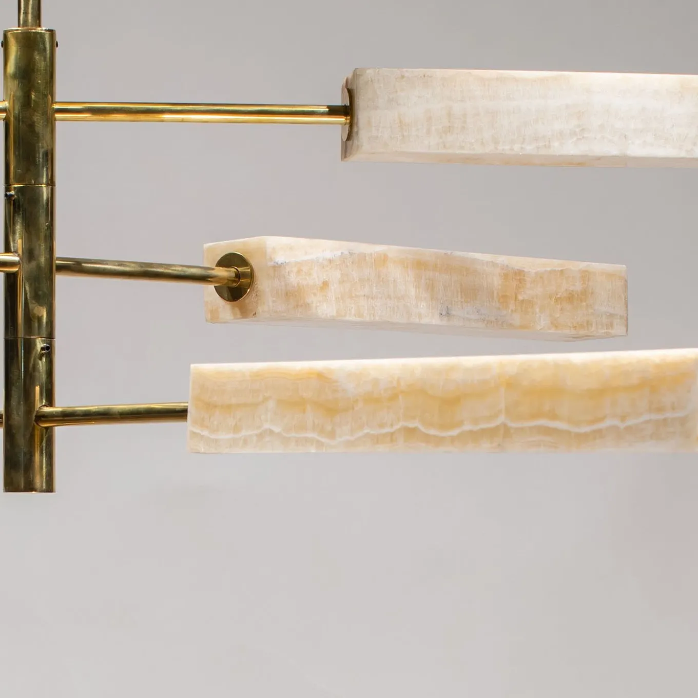 Monolite 6-Light Onyx & Brass Chandelier