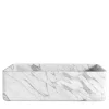 Monolithos Rectangular White Marble Bathtub