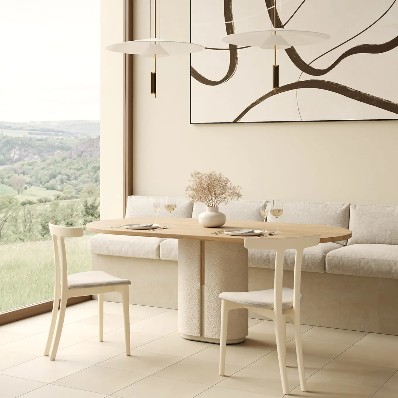 Monolithus Pimar Natural Stone Dining Table by Apospersano