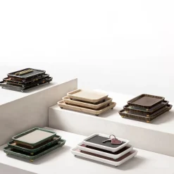 Monza Leather & Marble Rectangular Medium Valet Trays #1