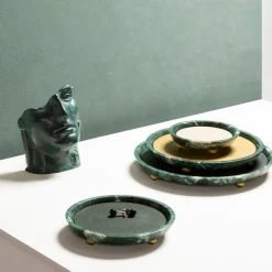 Monza Leather & Marble Round Small Valet Trays #2