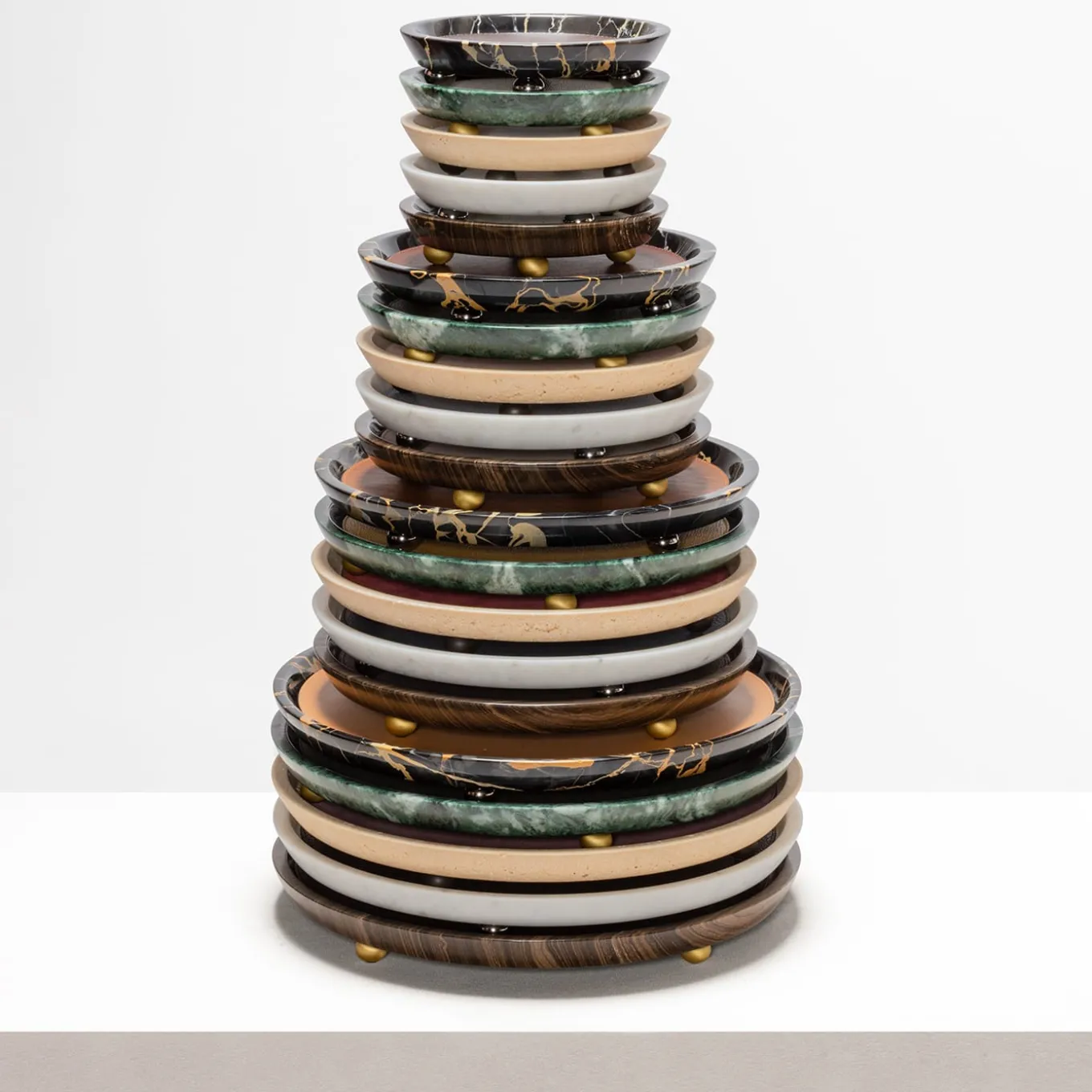 Monza Leather & Marble Round Small Valet Trays #2