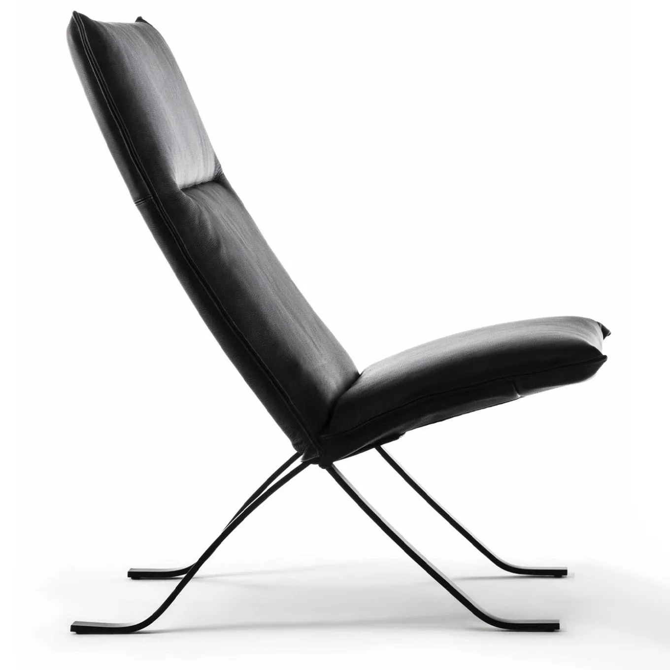 Mood Black Leather Chaise Longue