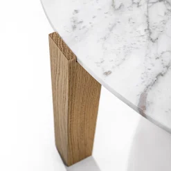 Moon 2 Round White Marble Side Table