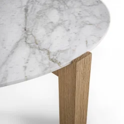 Moon 2 Round White Marble Side Table