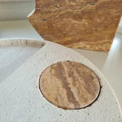 Moon Aperitif Tray in Roman Travertine