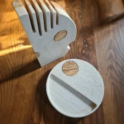 Moon Aperitif Tray in Roman Travertine