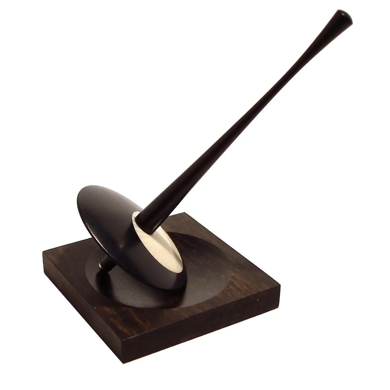 Moon Spinning Top in Ebony and Galalith