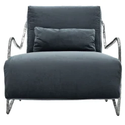 Moonlight Blue and Silver Low Armchair