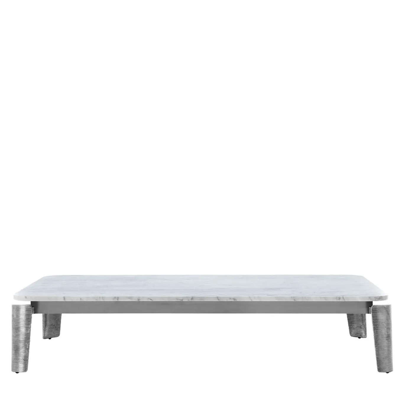 Moonlight Carrara Marble & Aluminum Outdoor Coffee Table