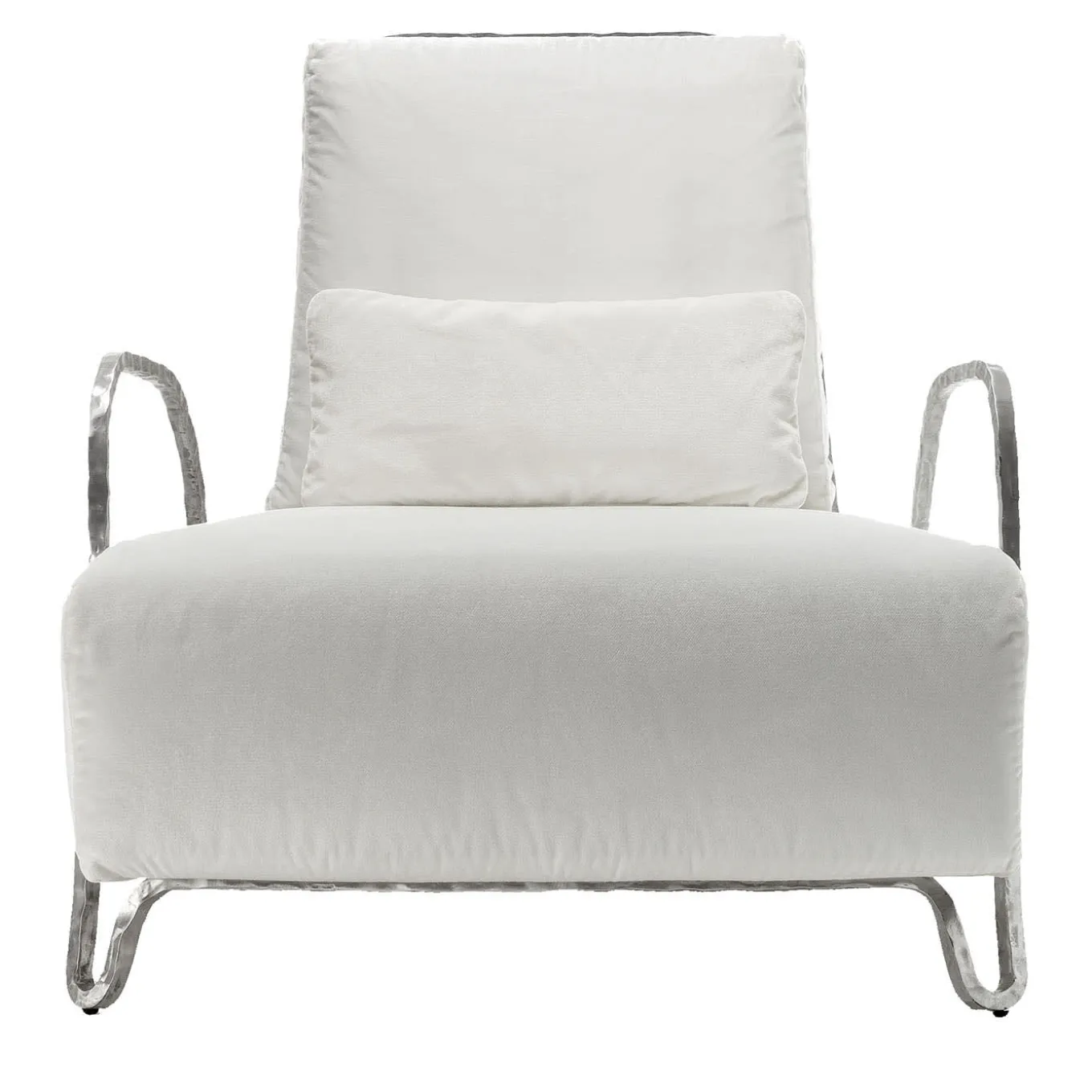 Moonlight White and Silver High Armchair