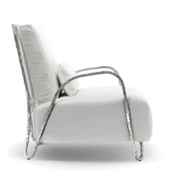 Moonlight White and Silver High Armchair