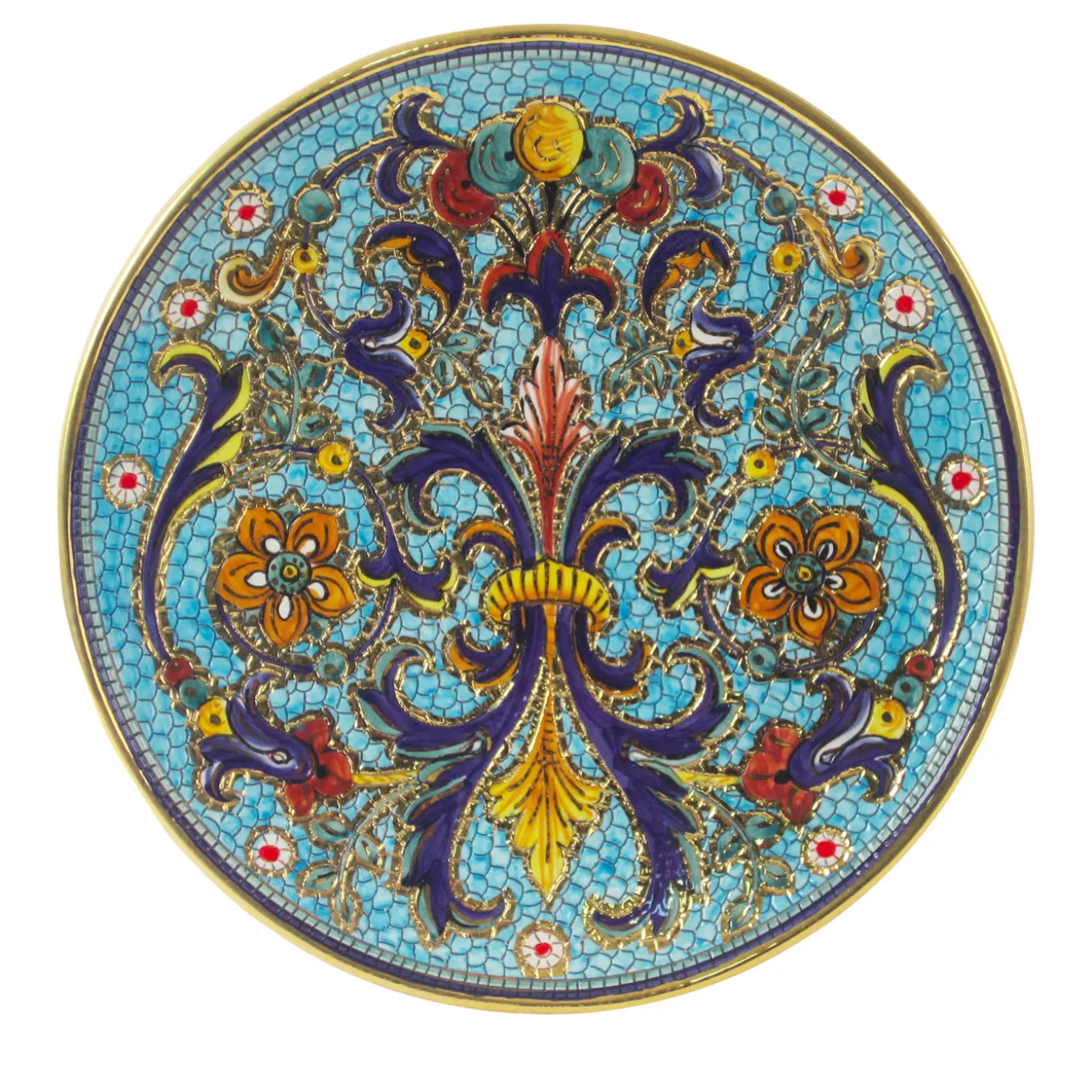Mosaic Blue Round Plate