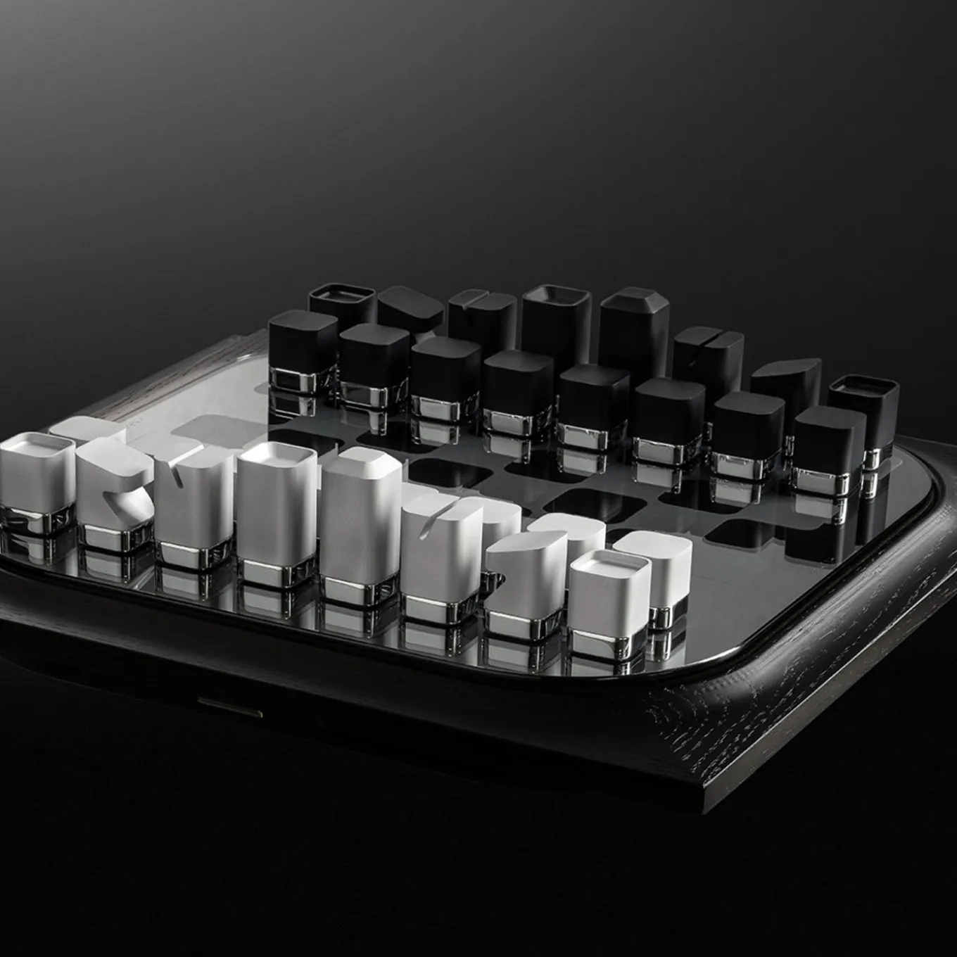 Mossa Black Oak Chess and Checkers Game Set